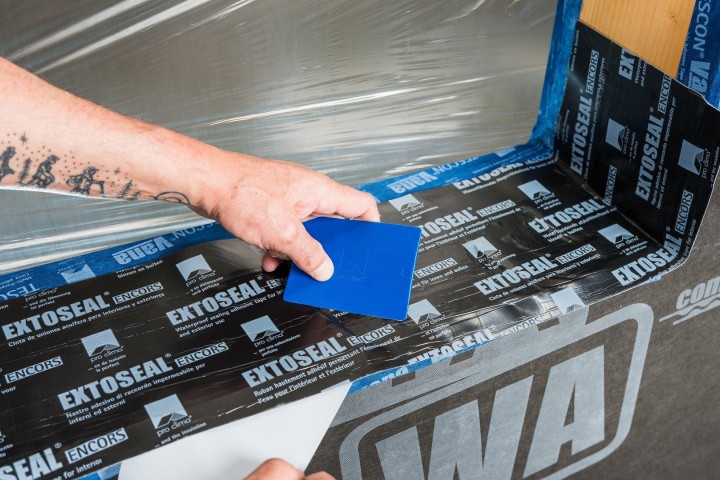 3. Apply tape to the sill surface