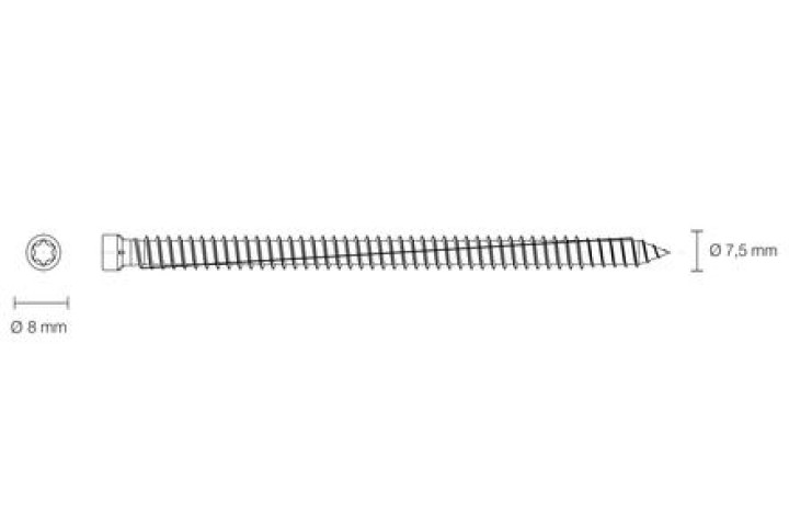 Triotherm+ Kozijnschroef cilinderkop ZK-T30 7,5 Triotherm+ Kozijnschroef cilinderkop ZK-T30 7,5