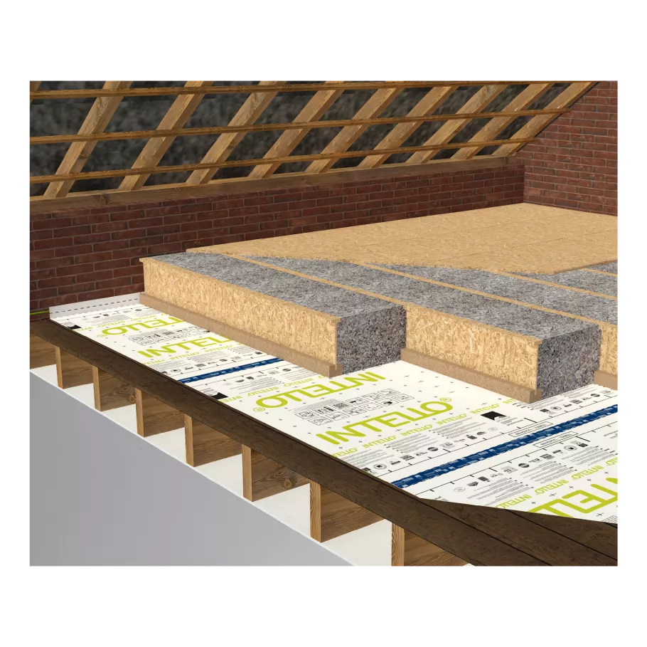 Isoleren en renoveren van platte daken, hellende daken en zoldervloeren - zoldervloer 3D